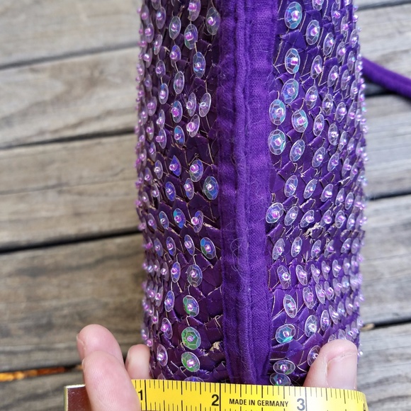 Purple bag with iridescent sequins - Picture 6 of 8