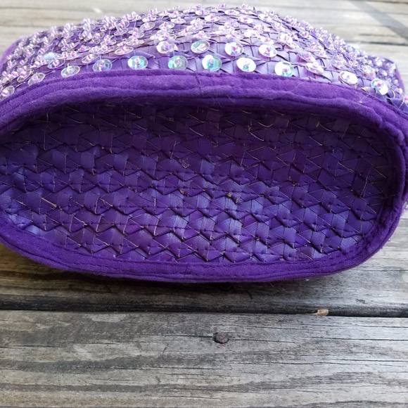 Purple bag with iridescent sequins - Picture 2 of 8