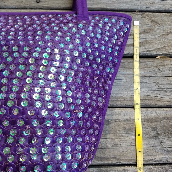 Purple bag with iridescent sequins - Picture 4 of 8