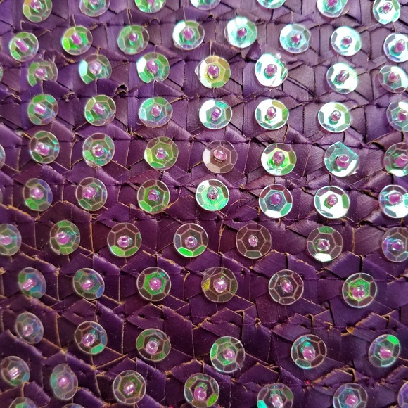 Purple bag with iridescent sequins - Picture 5 of 8