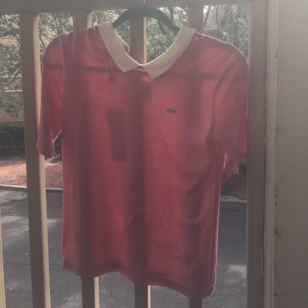 Lacoste Live NWT collared elbow sleeve top