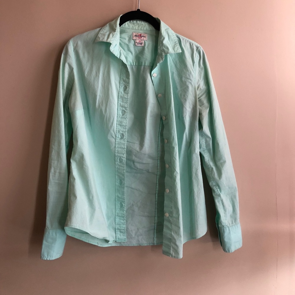 J Crew Mint Green Blouse