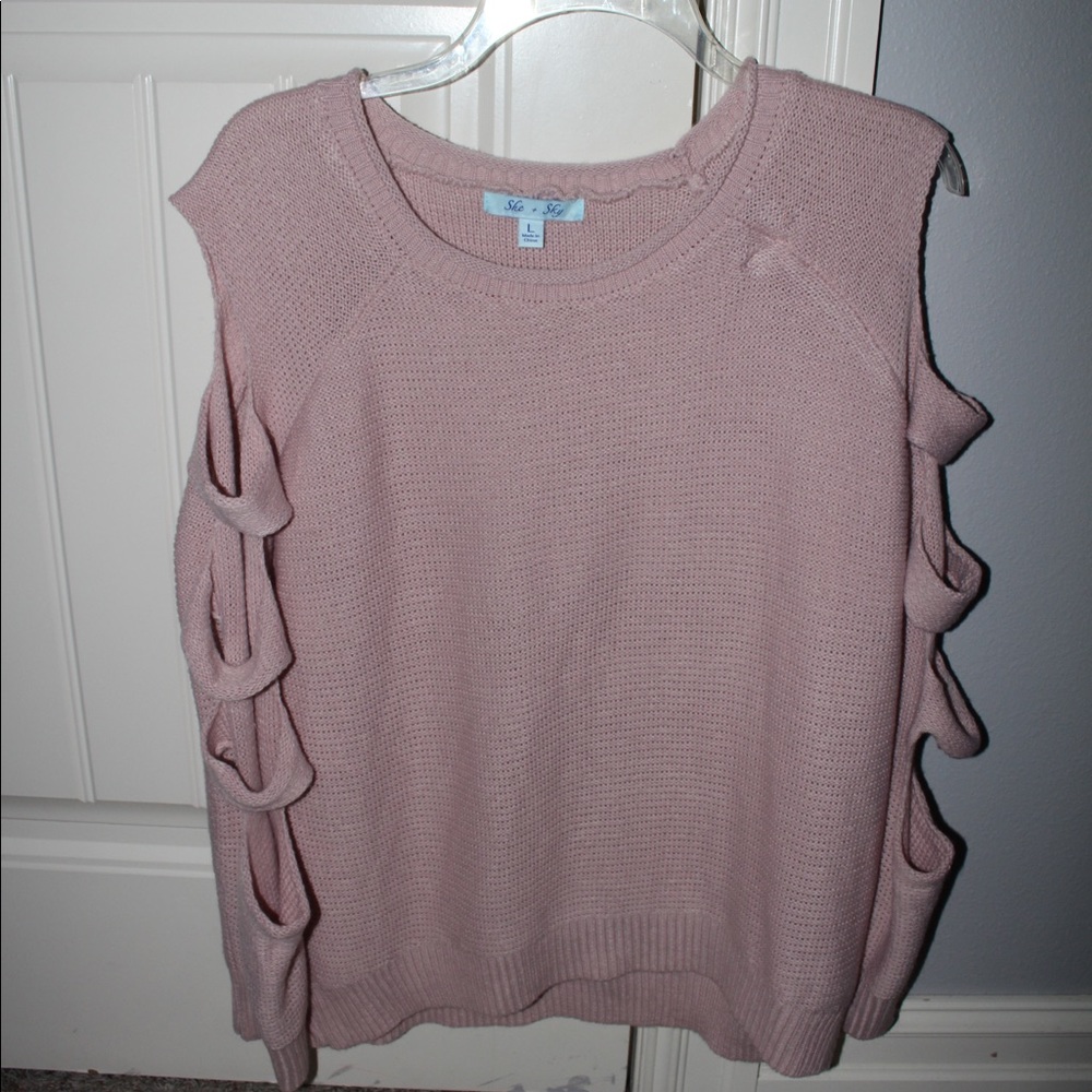 Cold shoulder sweater