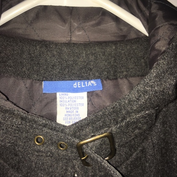 Juniors XL Wool Long Hooded Coat, zippers &buckles - Picture 6 of 8