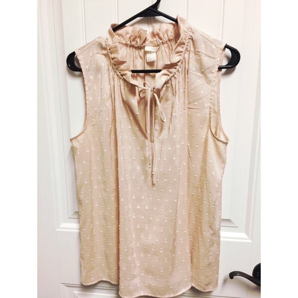 H&M Cream Sheer Sleeveless Blouse