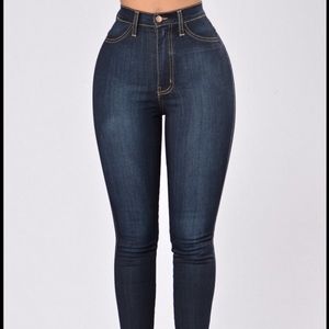 Classic High Waisted Skinny Jeans- Dark