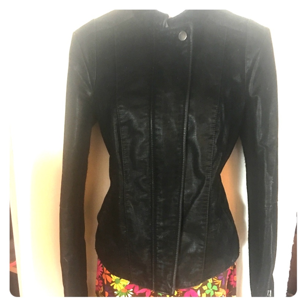 Free People Sexy Brushed Faux Leather Moto Jacket