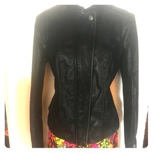 Free People Sexy Brushed Faux Leather Moto Jacket