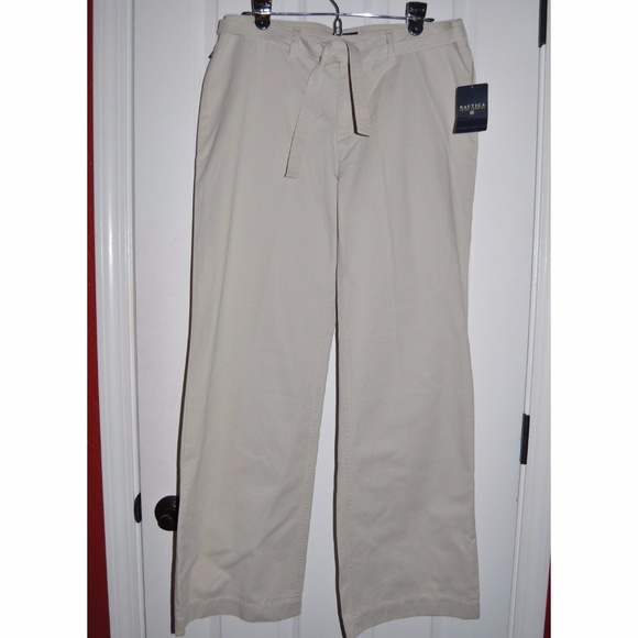 'FINAL' New NAUTICA Wide Leg Chinos Khaki Pant NWT - Picture 2 of 7