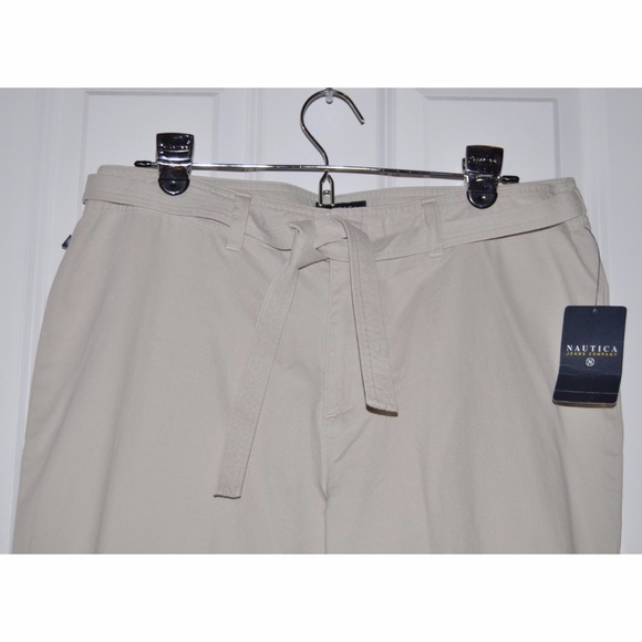 'FINAL' New NAUTICA Wide Leg Chinos Khaki Pant NWT - Picture 3 of 7