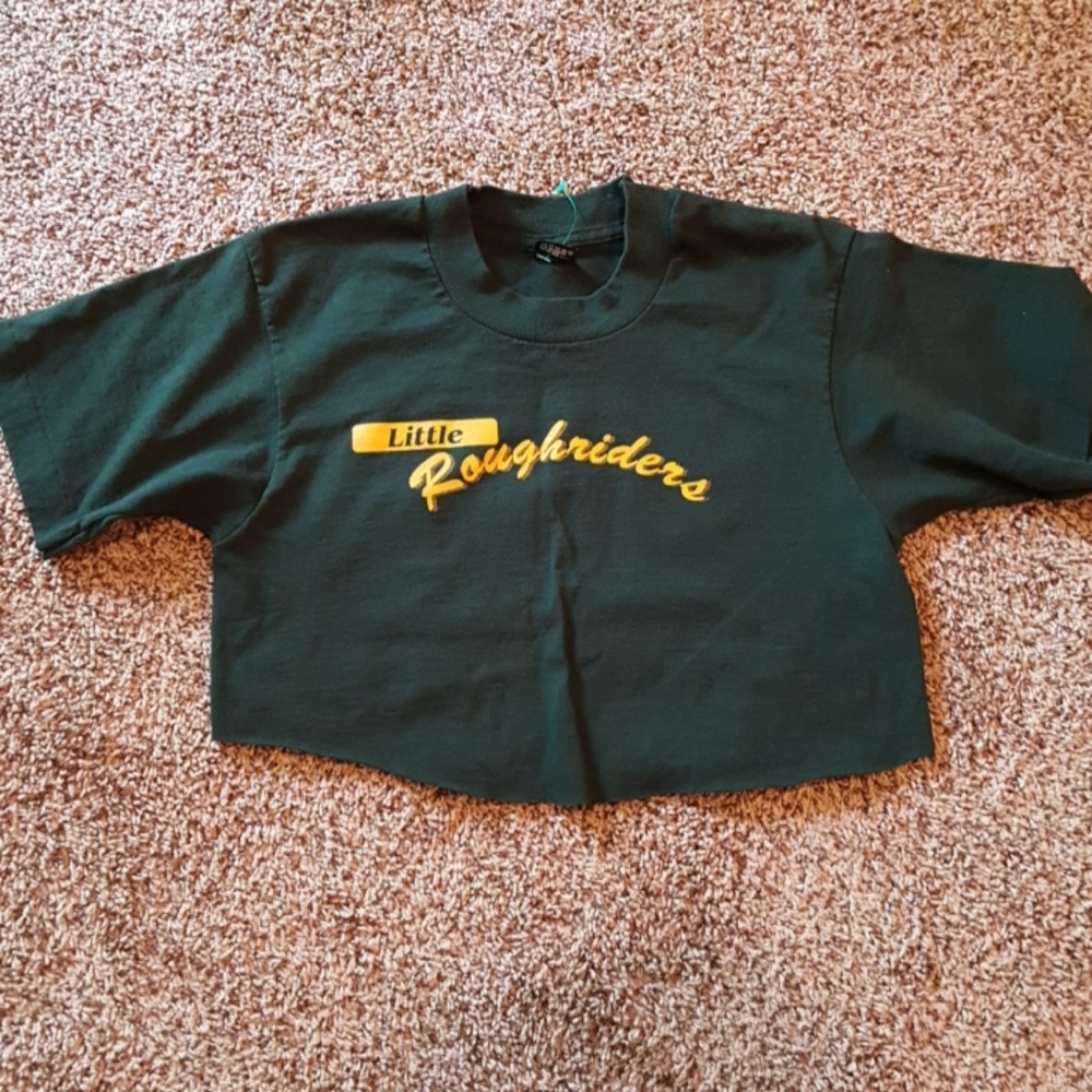 Tshirt made crop top - roughriders!