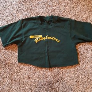 Tshirt made crop top - roughriders!