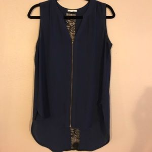 Cute navy blouse!