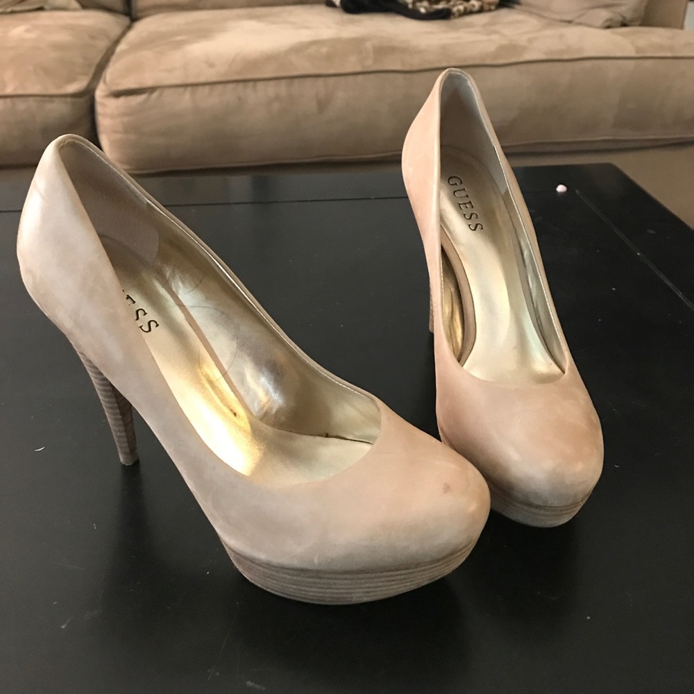 Guess platform heels, Nude,  size 8 1/2