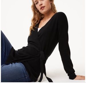 LOFT wrap cardigan, black, VGUC. Worn twice.
