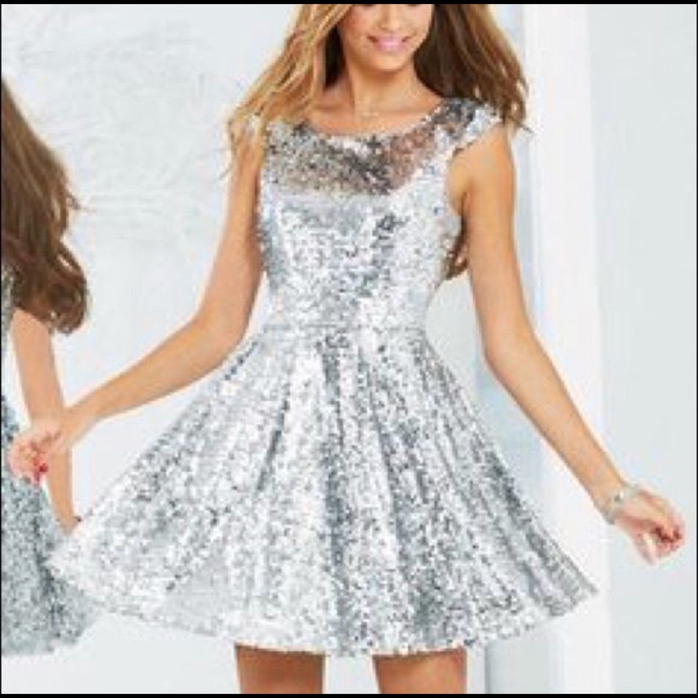 Silver Skater Dress