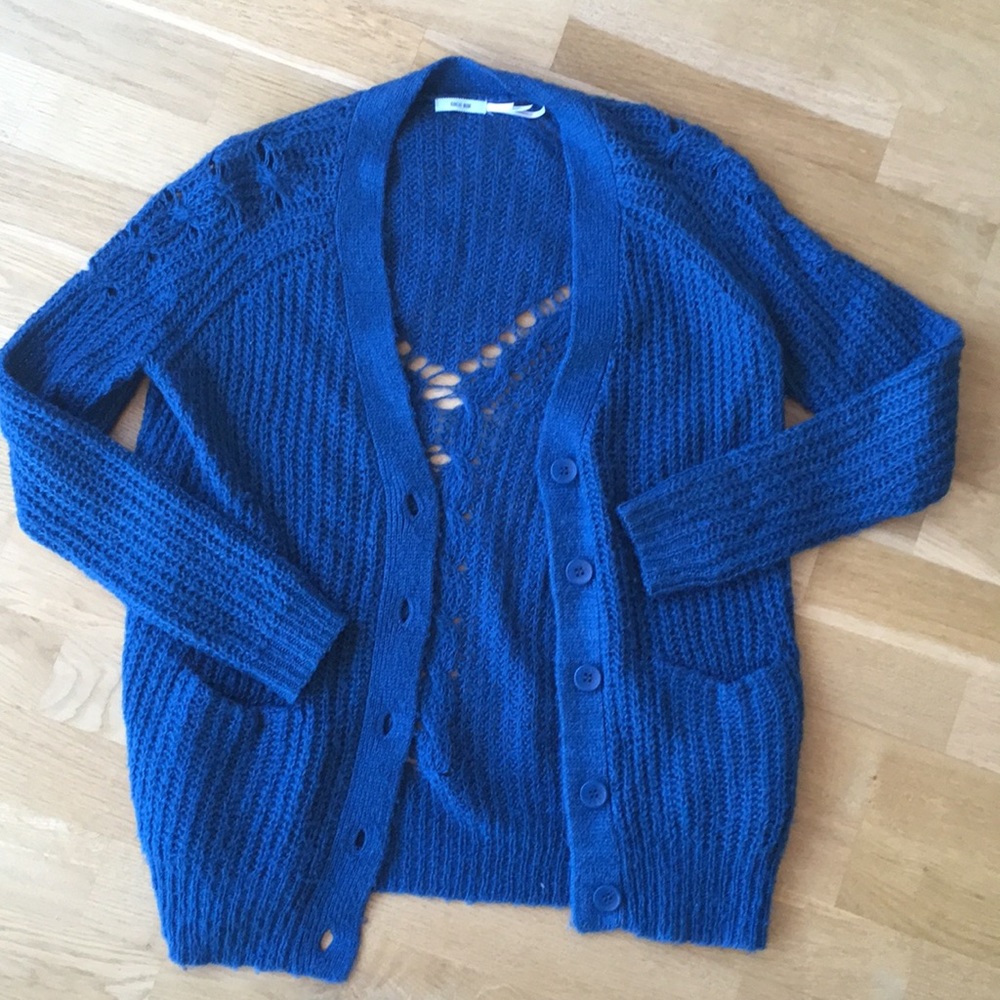 Kimchi Blue XS button cardigan in bright blue