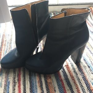 Navy Blue Zara Heeled Booties