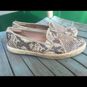 snakeskin slip ons