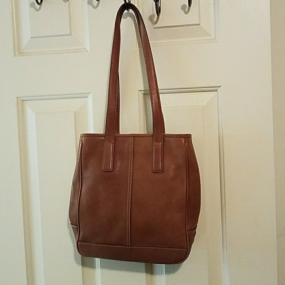 Brown leather Coach purse