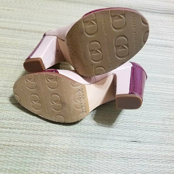 Kelsi dagger cream and burgandy heels sz 6.5 - Picture 4 of 5