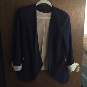 Navy Zipper Blazer