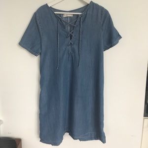 Abercrombie denim lace up dress