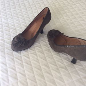 Light Brown suede pumps by Soft size 9 worn once!