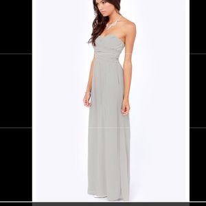 Bridesmaid dress Strapless Grey Maxi