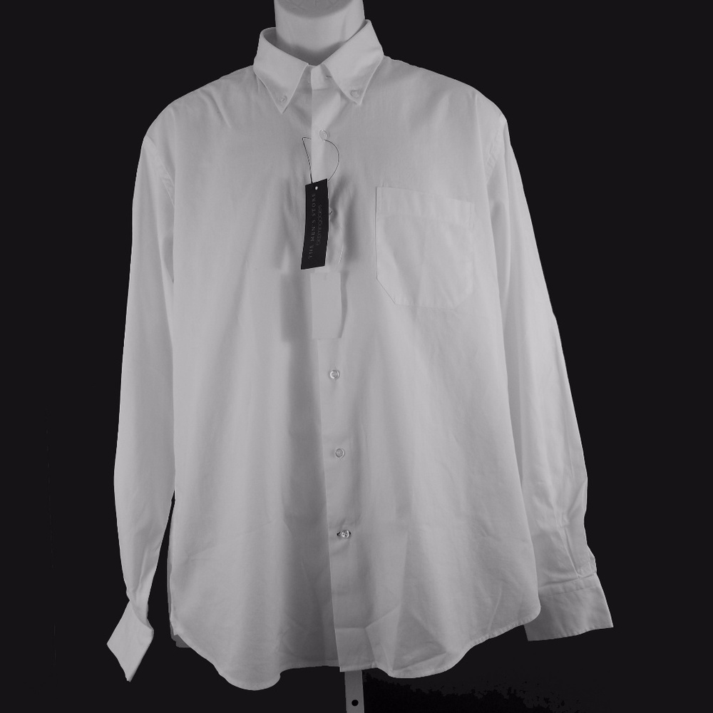 NWT Bloomingdale's Men's Long White Shirt Size L