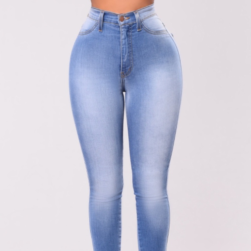 Classic High Waisted Skinny Jeans- Light blue