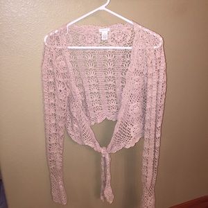 Tie Waste Crop Sweater