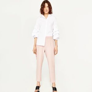 Zara ankle trousers in blush pink