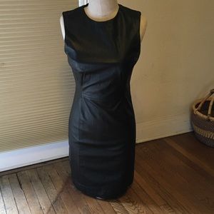 Leather black dress