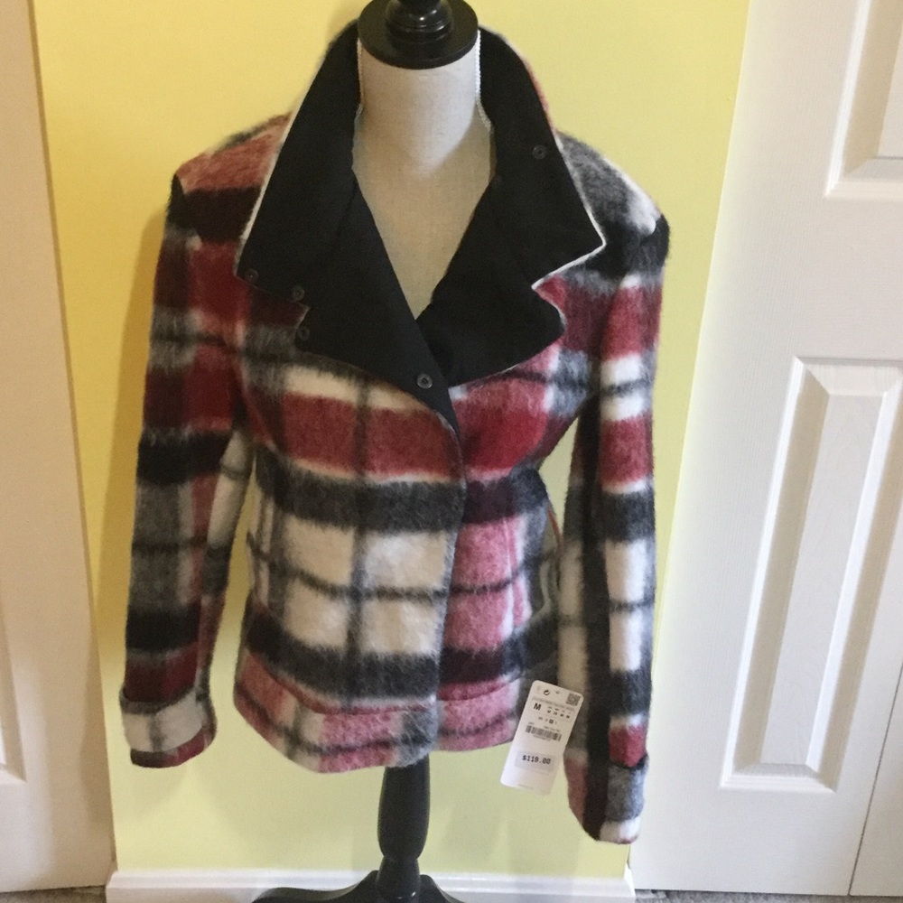 Zara plaid wool coat NWT SZ M