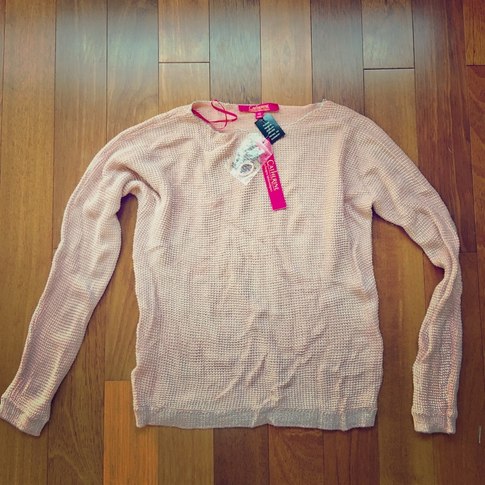 Catherine Malandrino pink shimmery  sweater