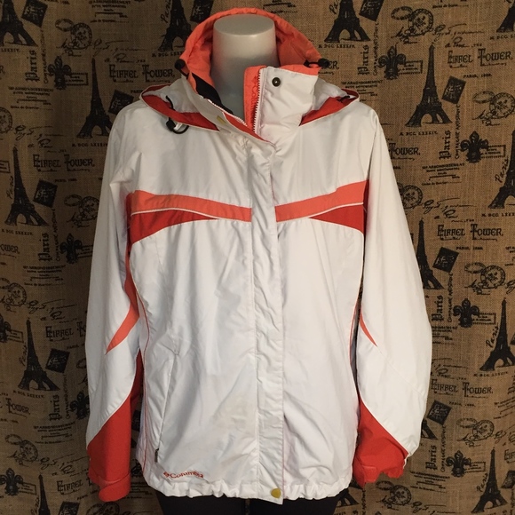 Columbia Jackets & Blazers - Columbia White & Orange Jacket Sz M