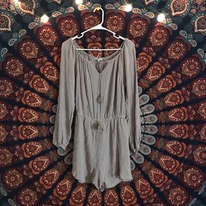 Charlotte Russe Long Sleeve Mauve Romper