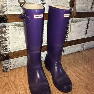 HUNTER original gloss tall rain boots, size US 9