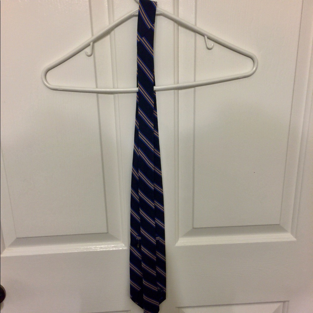 Lands' End Gold and Blue Stripe Men's Tie