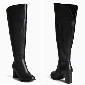 Torrid Faux Leather Over the Knee Heel Boots