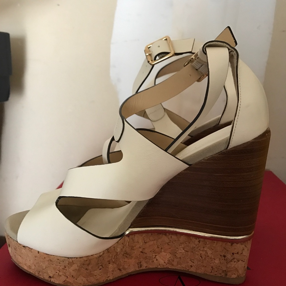 A white Jimmy Choo high heel