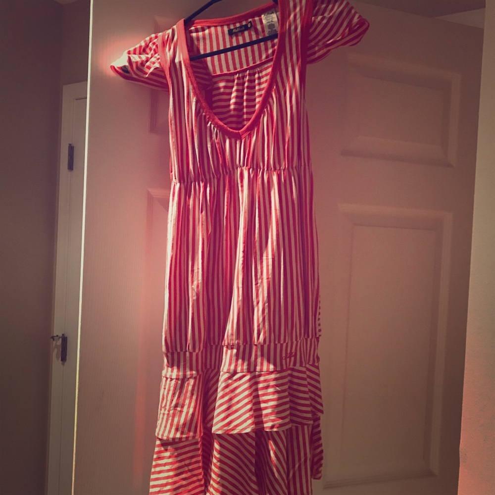 Killah Brand Size S Coral & White Stripped Dress