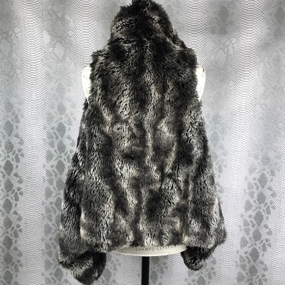 Brown ombré fur open vest - Picture 4 of 5