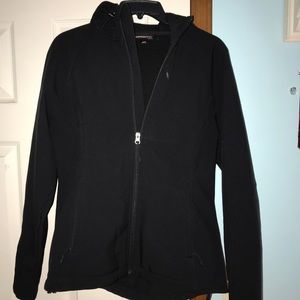 Black hooded jacket
