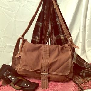 Brown Canvas Aeropostale Messenger Bag