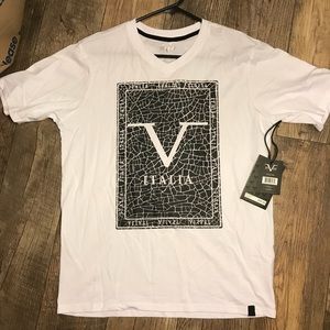 NWT Men’s Versace 19V69 ItaliaWhite Tee V logo S