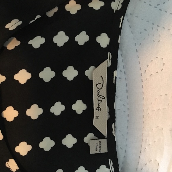 Print blouse in black and cream - Picture 2 of 2