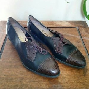 Vintage Salvatore Ferragamo Oxford Wedge Heel