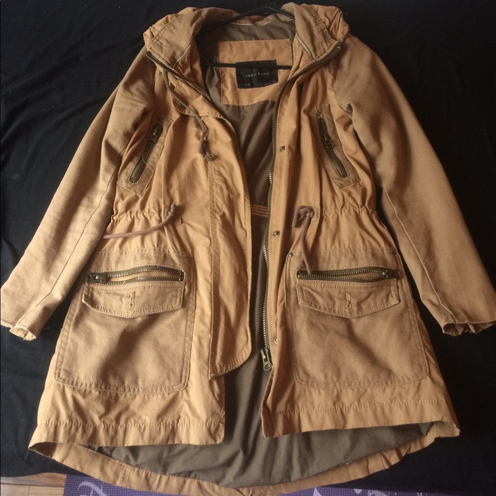 Brown Zara coat.